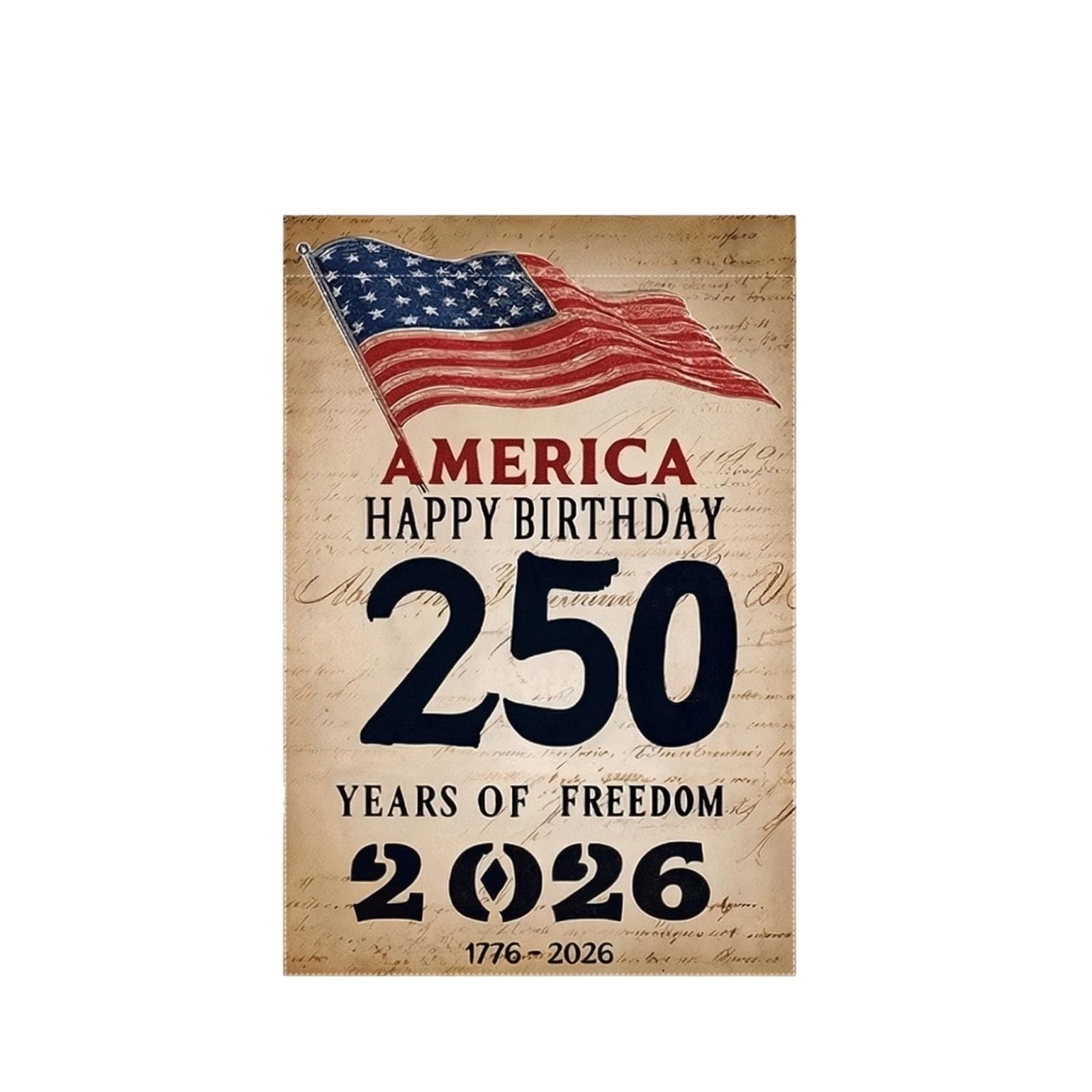 The People 1776-2026 Flag Memorial Day Patriotic 0th Birthday 0 Years United States Indoor Garden Decoration (0 YEARS) One Size