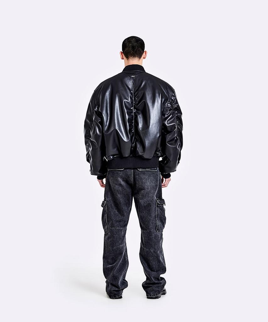 51Peosenteu Denim Cargo Pants - Washed Black