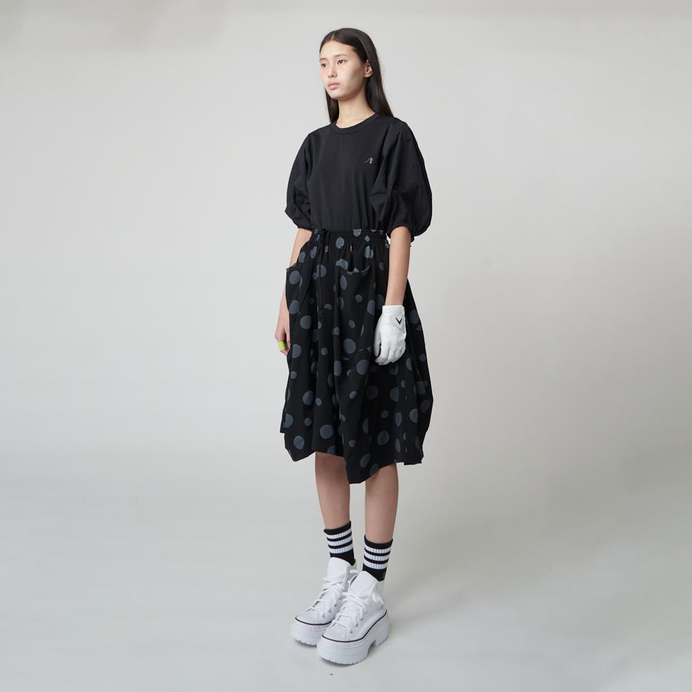 ATHPLATFORM Aw51Th02 Bubble Sleeve Top_Black
