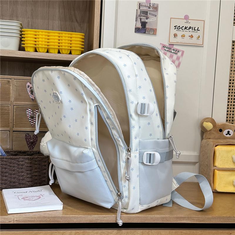 Color Block Women's Backpack Student's Lightweight Commuter Schoolbag