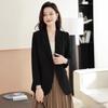 Black Blazer Spring and Autumn New Casual Back Split Design Versatile Korean Version of Suit Women