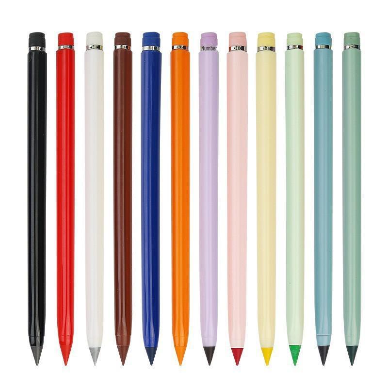 Erasable Posture Correcting Eternal Pencil - 12 Colors, No Sharpening Needed, Durable Lead, Perfect for Kids' Drawing.