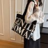Sac pour femme 2024 Nouvelle Mode Lettres Imprimées Toile Sac à Bandoulière Tote Portable