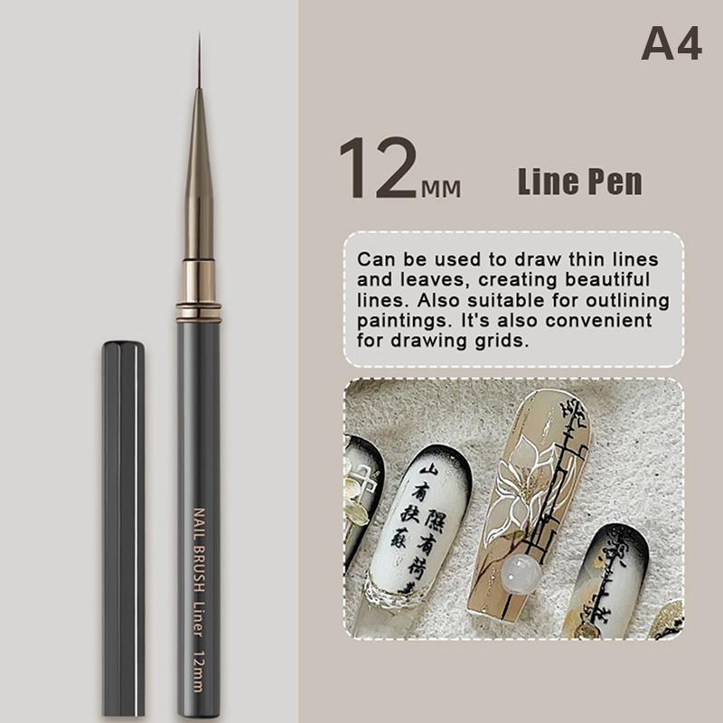 1Pcs Metal Handle Nail Art Liner Pen Painting Brush Drawing Brush Stripe Flower Painting Pen UV Gel Brush Nail Art Construction