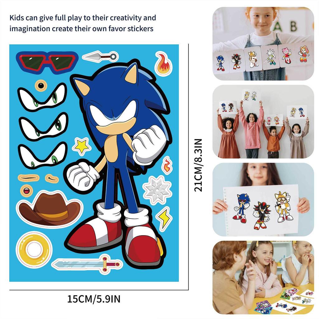 Adorable Sonic The Hedgehog Kids Anime Puzzle Interactive Sticker Diy Craft Set