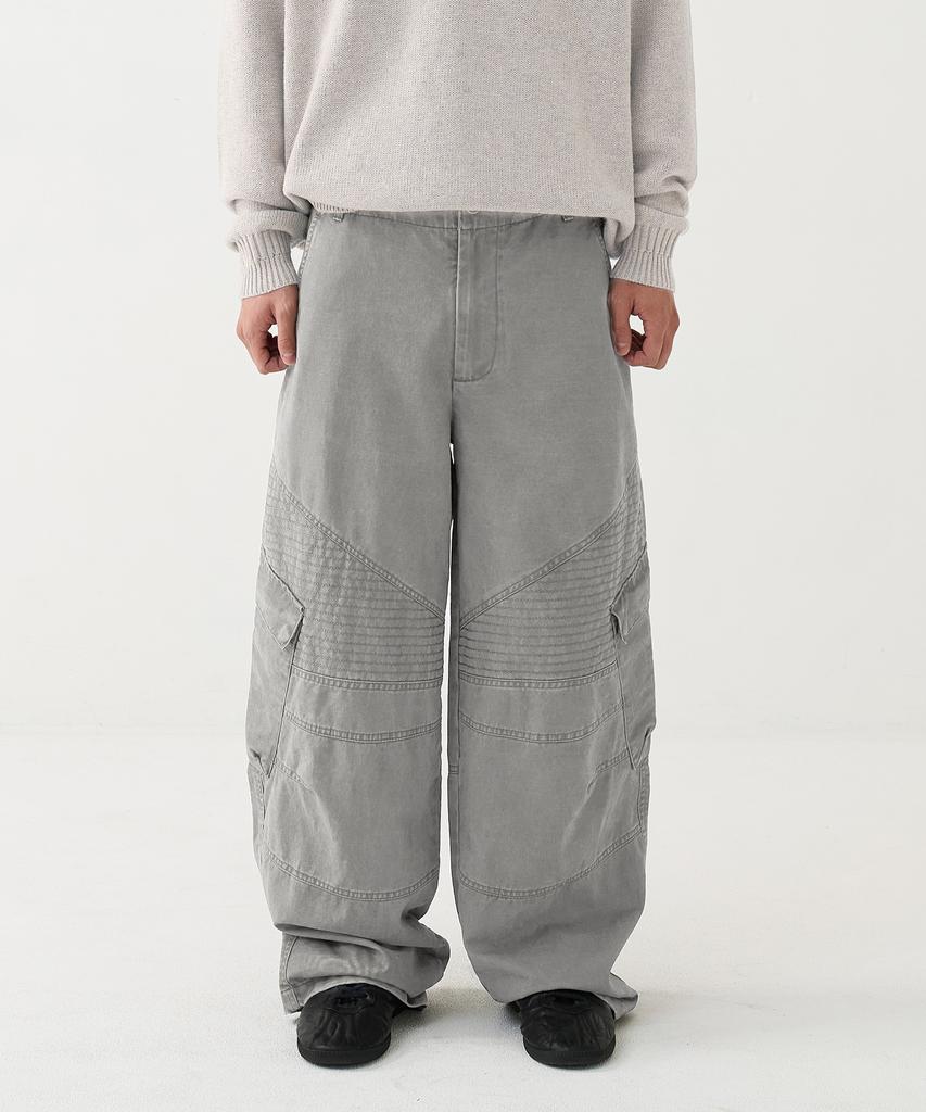 KNOUUN Washed Biker Cargo Pants (Gray)