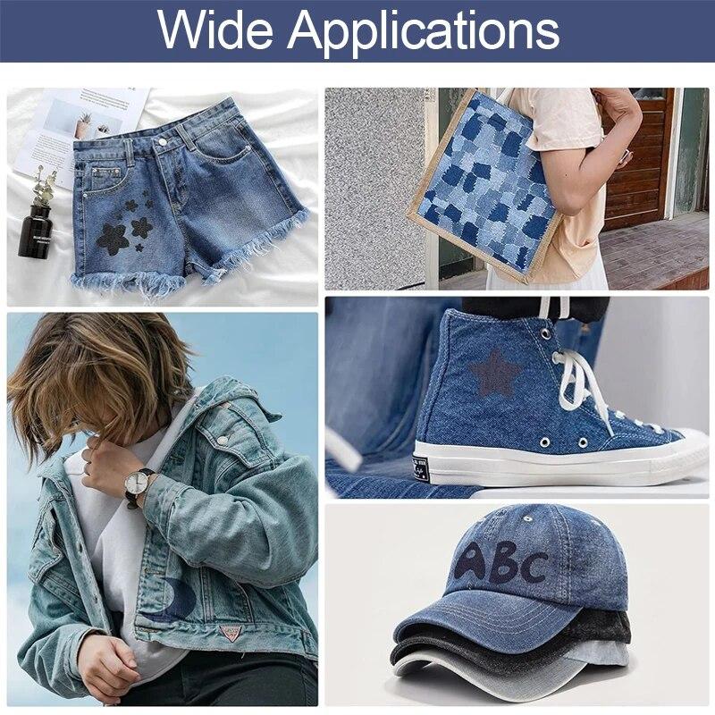 5~25Pcs Denim Iron-on Patches Repair Kit 100% Cotton Strongest Glue For Jeans and Clothing Inside&Outside Repair and Decoration