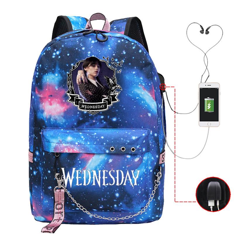 Usb Backpack Printed Travel Bag American Drama Peripheral Leisure Junior High School Student Schoolbag