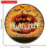2d Flat 20*20cm, Halloween Home Decoration, Halloween Scary Pumpkin, Wooden Circular Decorative Logo, Creative Decorative Plaque, for Home, Kitchen