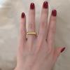 18K Gold-Plated Titanium Steel Wide Band Ring for Women