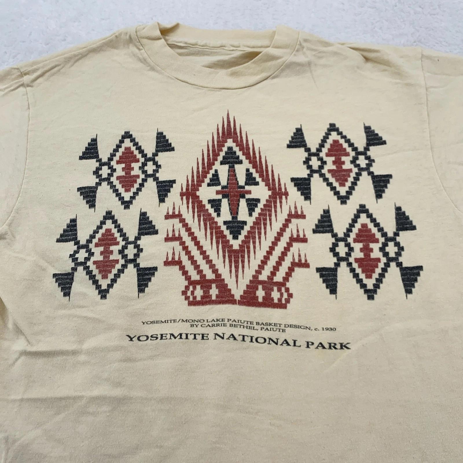

Vintage Yosemite National Park Shirt Mens Small Paiute Basket Design 90s Tee L