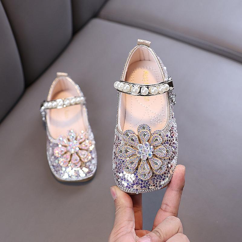 Autumn new style ladylike baby girl children's princess rhinestone single shoes leather shoes dance performance shoes