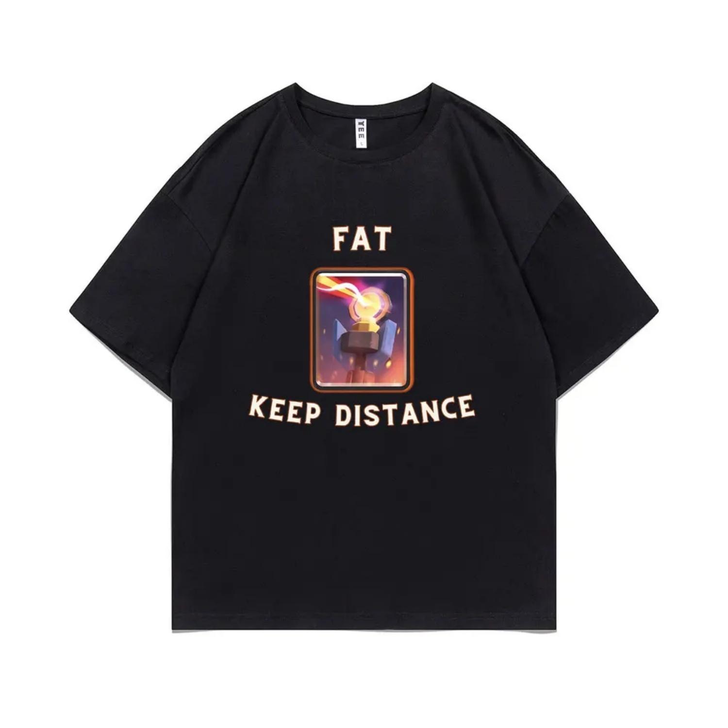 

Fat Keep Distance Meme Tshirts Joke Humor Gift for Him and Her Kawaii Cute Memes T-shirts Popular Pure Cotton T Shirts S чёрный