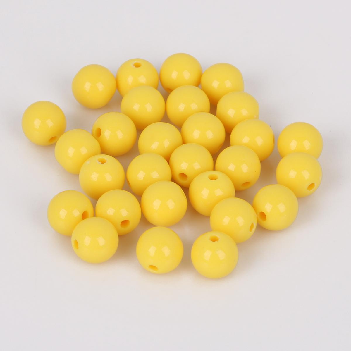 

20-200 шт. акриловые круглые бусины для изготовления ювелирных изделий, аксессуаров для рукоделия 6mm 200pcs жёлтый