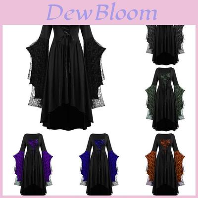 2024 Trendy Women's Halloween Role Play Skeleton Wrap Dress Long Skirt With Unique Patterns