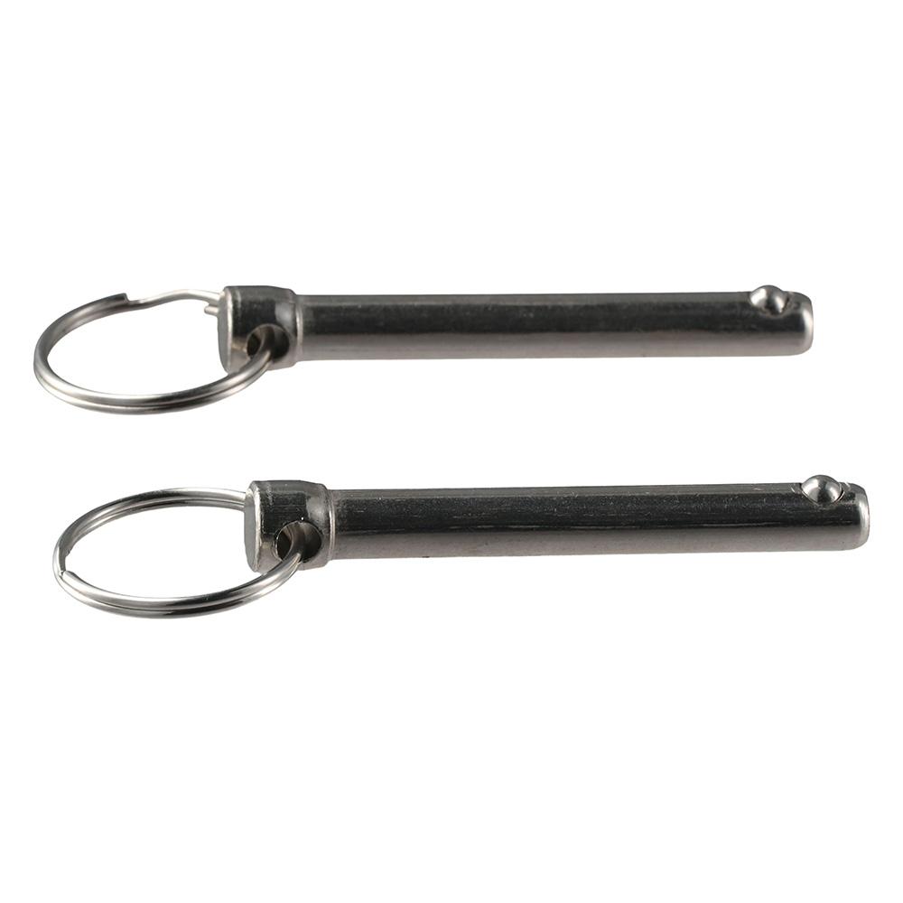2Pcs Durable Diameter 8mm Quick Release Pins Length 50/55/60mm Carbon Steel Bimini Top Pin Silver Tone for Boat Accessories