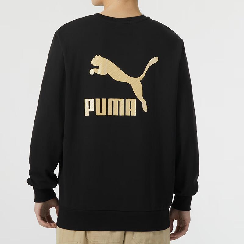 Puma Casual Φούτερ με Στρογγυλή Λαιμόκοψη και Μακριά Μανίκια με Εκτύπωση Γράμματος στην Πλάτη Unisex Τοπ Μαύρο 625825-01