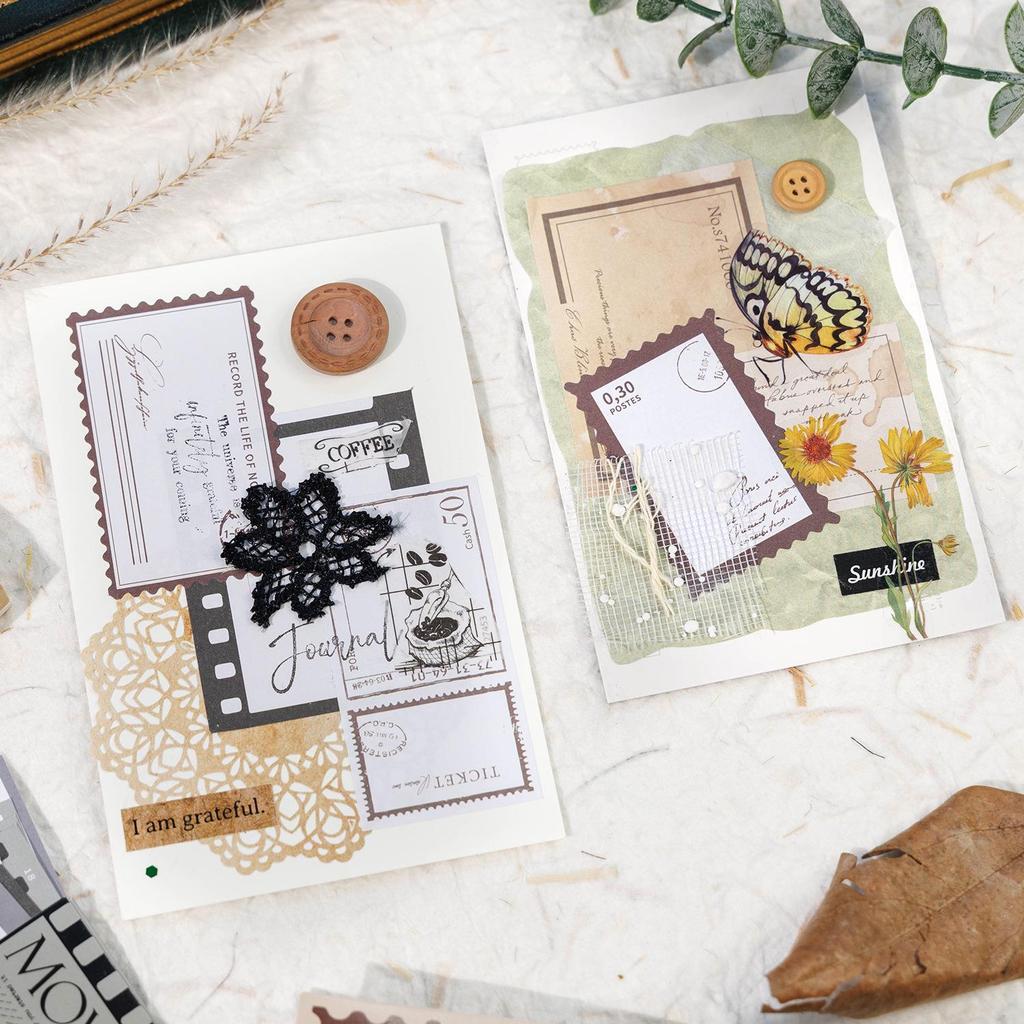 Retro Droom Serie: Oud Bos Schrijfbare Sticker Set - 30 Vel voor Journals & Decoraties
