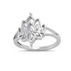 925 Sterling Silver Lotus Flower Openwork Spiritual Women Ring