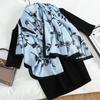 Premium sense women's plain and elegant printing velvet long scarf scarf literary small fresh warm thin shawl