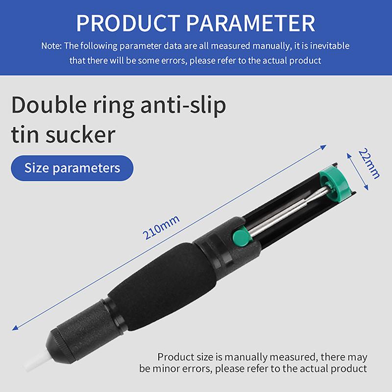 Dp-366D Dual-Ring Non-Slip Handle Solder Sucker Powerful Solder Pump Soldering Sucker Pen Hand Welding Tools