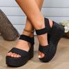Damen Sandalen Leichte Heels Sandalen Sommerschuhe Damen Keilabsatz Sandale Plattform Retro Sandalias Mujer Sommerschuhe Weiblich
