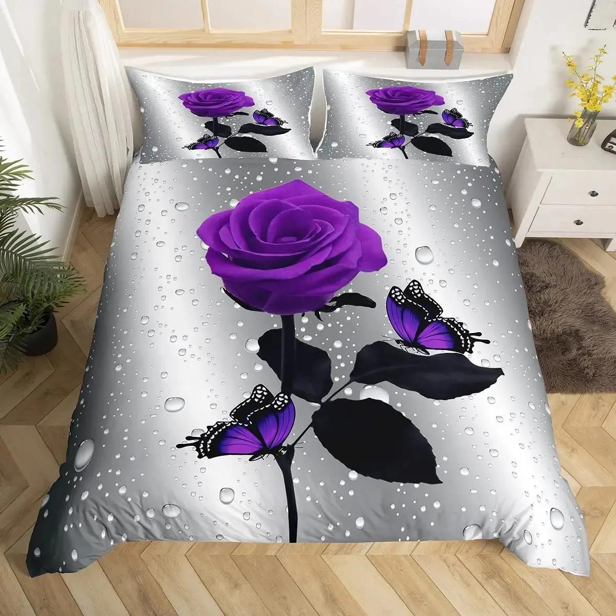 

Purple Butterfly Butterflies Galaxy Comfortable Duvet Cover Pillowcase Bedding Set Children Bedroom Decoration Home Textile 70x133cm