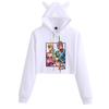 JOJO's Bizarre Adventure Anime Cat Ear Cropped Women's Hoodie