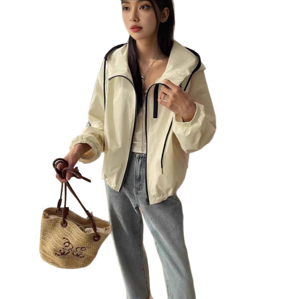 Korean Style Color Block Double Zipper Windbreaker: 2025 Spring/Autumn Versatile Casual Jacket
