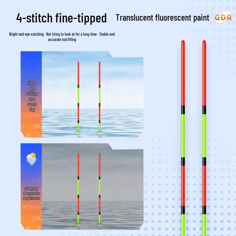 Lead-Free Self-Standing Fishing Float: Eye-Catching, Wind and Wave Resistant, Long Stem, Short Tail for Crucian Carp