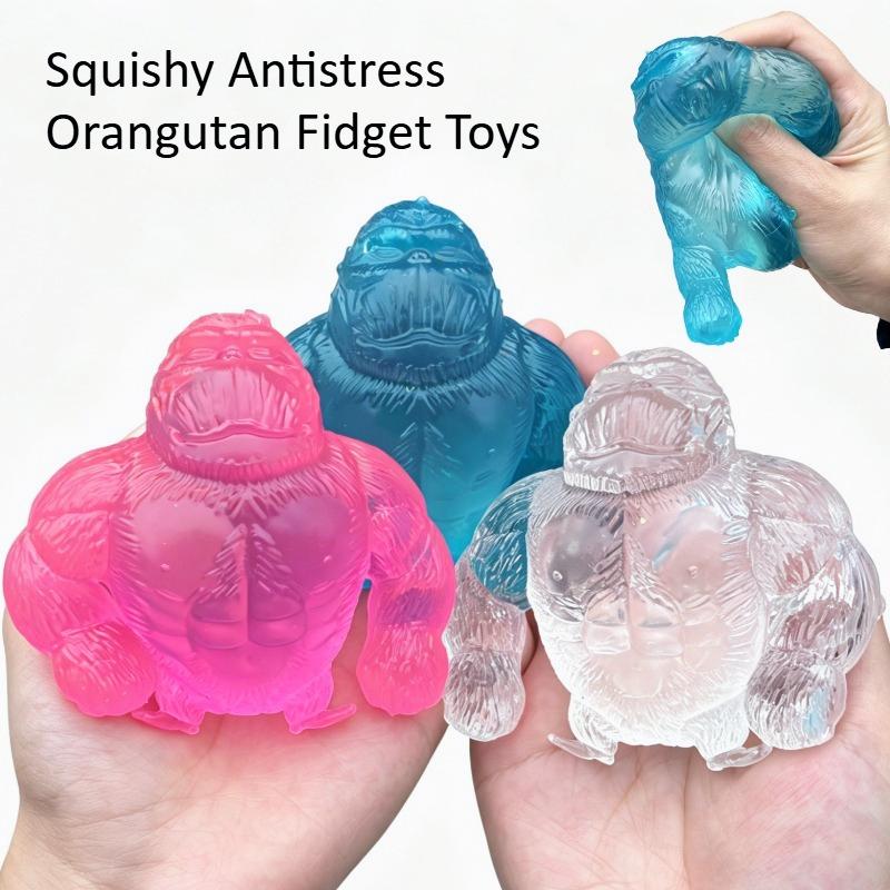 Activating Toys Squishy Antistress Orangutan Fidget Toys Elastic Stretchable Monkey Squeeze Toy Funny Gorilla Stress Relief Toy For Adults Gift