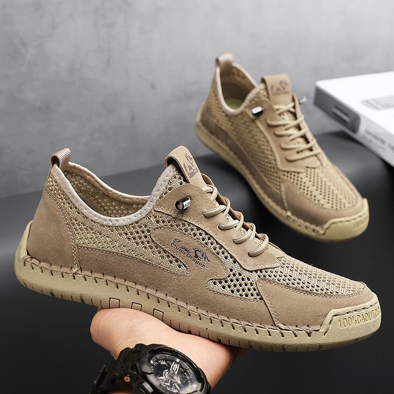 Fashion Summer Men Casual Mesh Shoes Breathable Loafer Lightweight Outdoor Walking Shoes Men's Sneakers Flat Driving Shoes Size 38-46