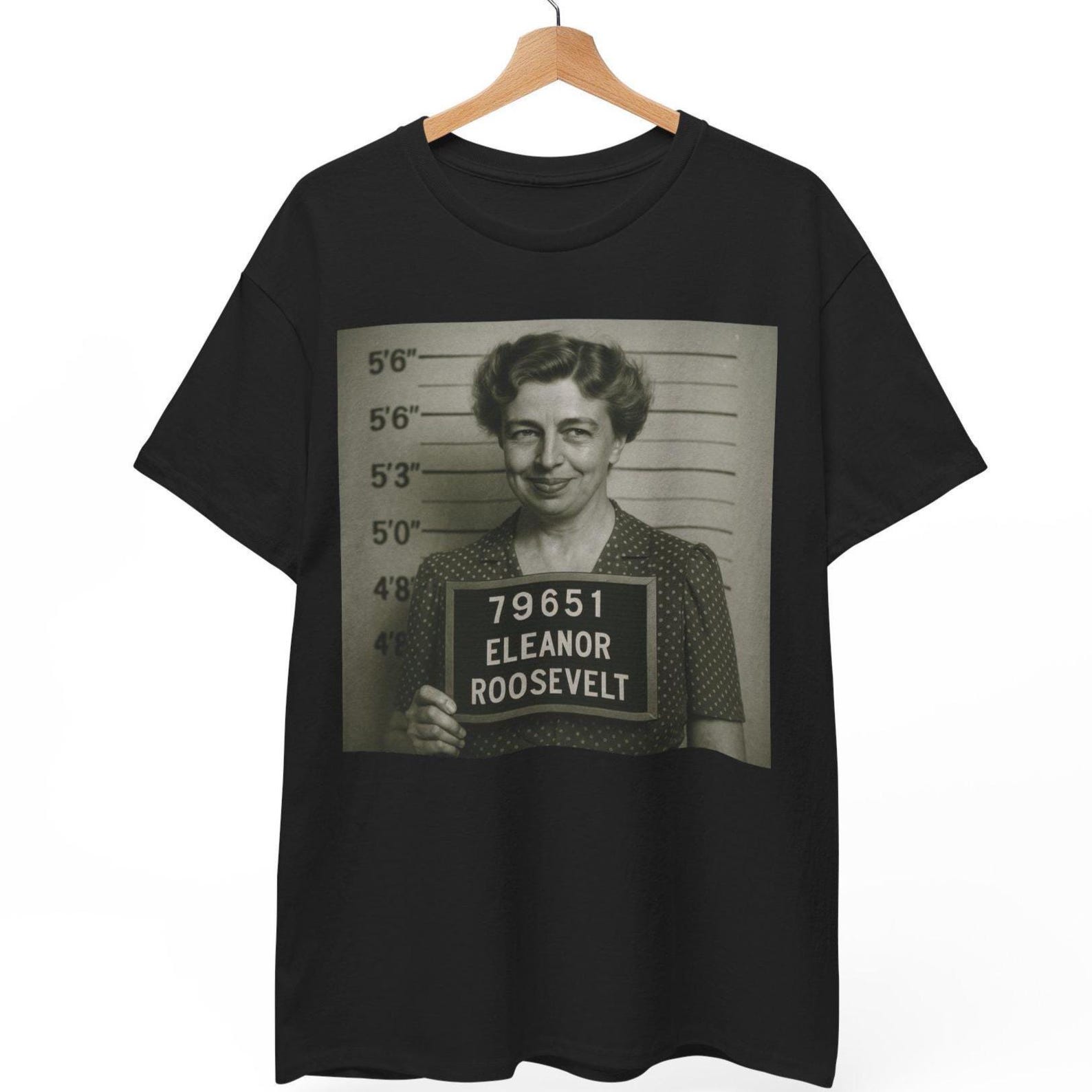 Eleanor Roosevelt Mugshot T-Shirt: Feminist Icon Graphic Tee XL