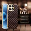 Leder Handyhülle für Motorola Moto Edge 50 Fusion Edge 60 PRO 60 Neo G96 G86 Retro Gittermuster Vergoldeter Rahmen Hartschale