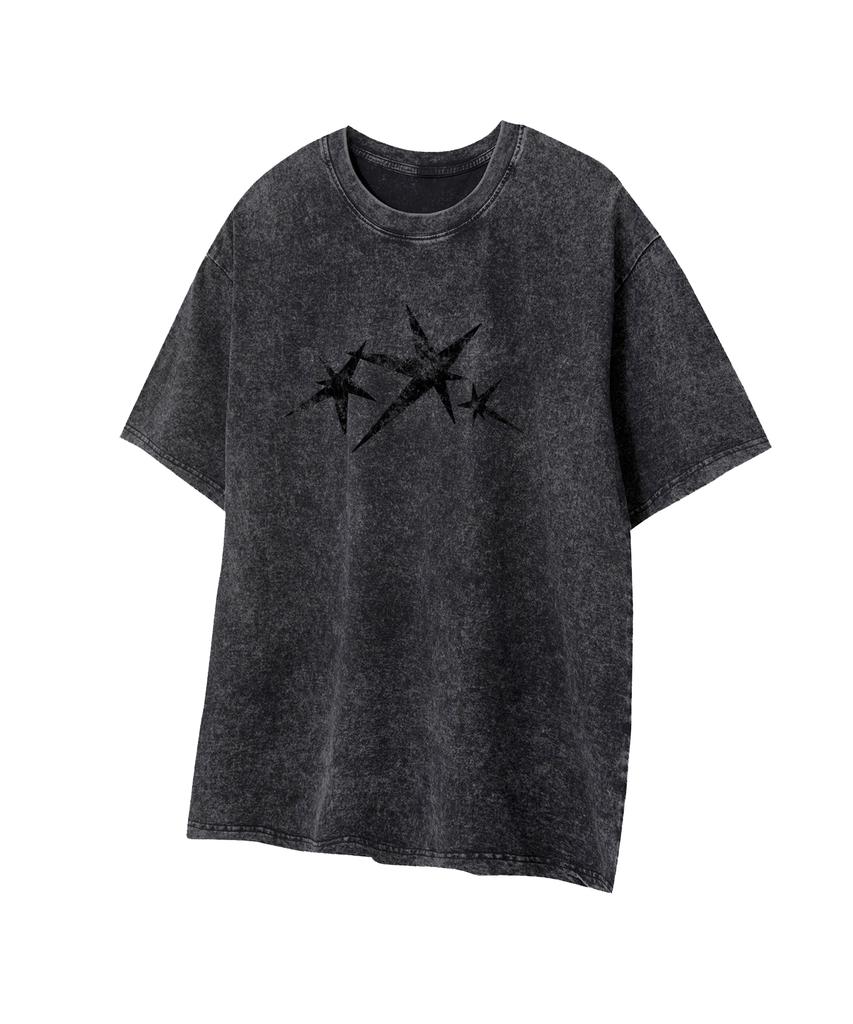 STANDARDERROR 87-Stan324 Triple Noise Star Crack Pigment Short Sleeve T-Shirt (4 Colors)