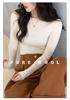 Women's One-Shoulder Wool Sweater - Slim, Comfortable, Solid Color Knit Base Layer, Long Sleeve