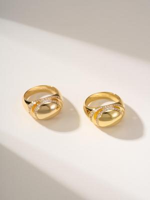 Little Golden Egg Double Color Ring Exquisite Craftsmanship Non Fading and Non Allergic Gift Jewelry