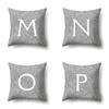Polyester Pillowcase Automobile Decoration Home 26 English Letters Gray Dot Printed Sofa Bed Pillowcase