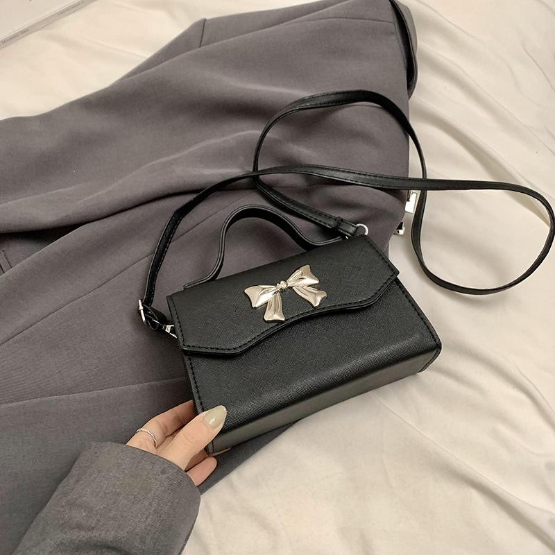 

Gentle Niche Design Versatile Bow Handbag Spring And Summer Versatile Messenger Bag Small Square Bag чёрный