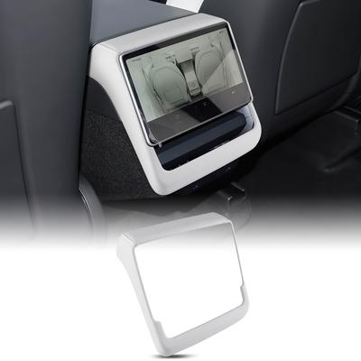 For Tesla Model 3 Highland 2024 2025 Model Y 2025 Juniper Launch Leather Rear Screen Frame Protective ABS Cover Car Accessories