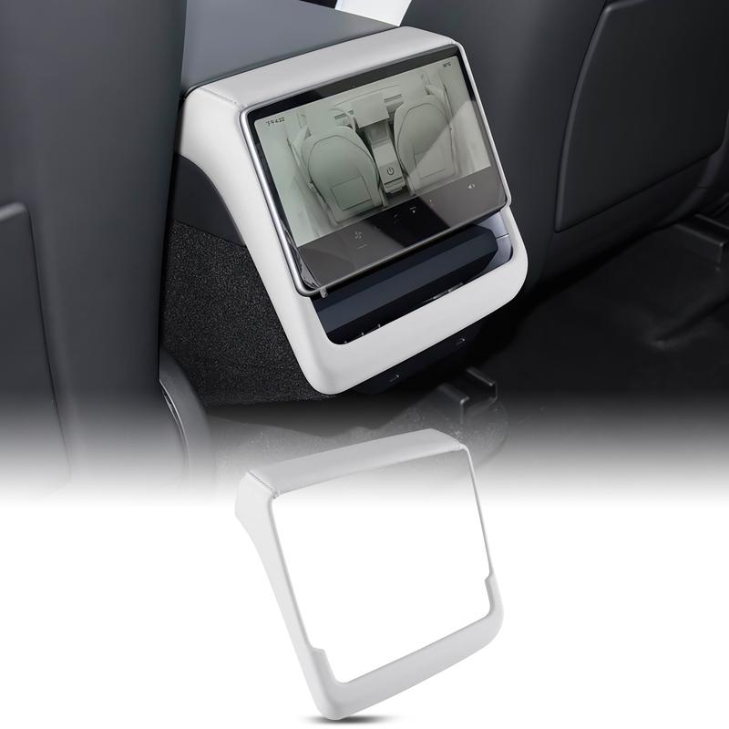 For Tesla Model 3 Highland 2024 2025 2026 Model Y 2025 Juniper Launch Leather Rear Screen Frame Protective ABS Cover Accessories