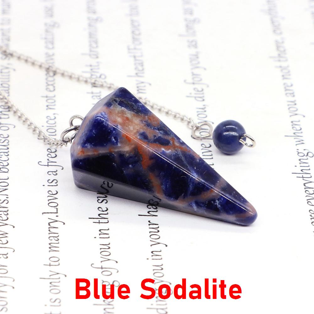 Natural Stone Reiki Healing Pendulum,For Dowsing Spiritual Divination Cone Crystal Quartz Pendulos Small Size Necklace Jewelry