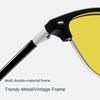Unisex Half-Frame Night Vision Myopia Glasses Anti-Glare Driving Glasses for Drivers Fashion Eyebrow Frames Trendy Eyewear