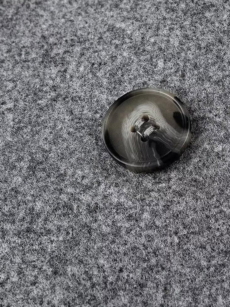 Palton Lung din Lână Artificială pentru Femei Palton cu Gât în V și Dublu Piept pentru Femei Palton Lung Gri pentru Femei, Rezistent la Vânt și Călduros Stil Clasic Minimalist