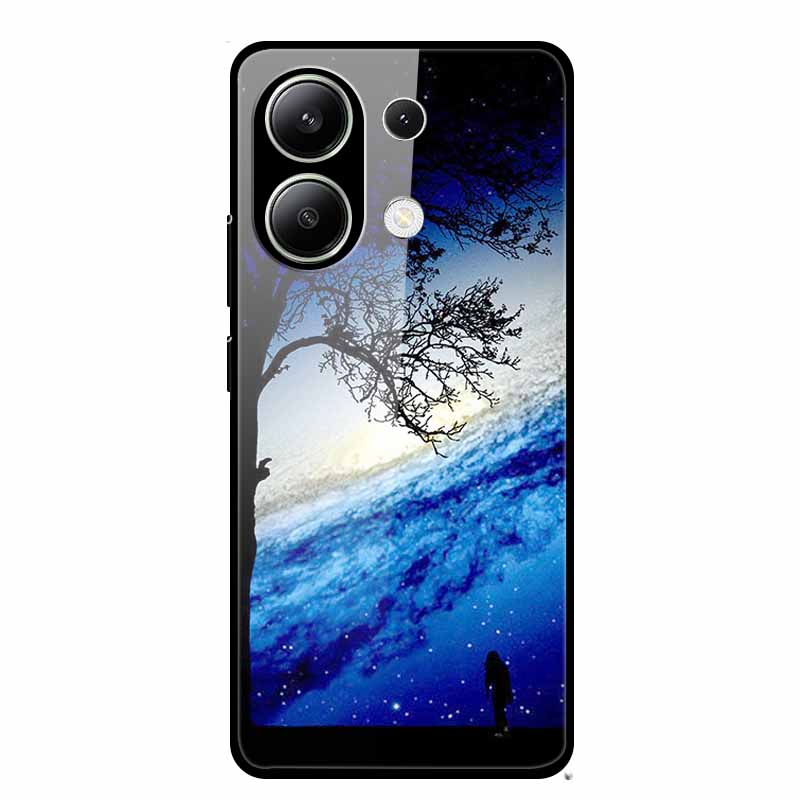 Glass Back Cover For Xiaomi Redmi Note 13 Case Note13 Pro Coque Hard Tempered Glass Case For Redmi Note 13 Pro Case Soft Bumper