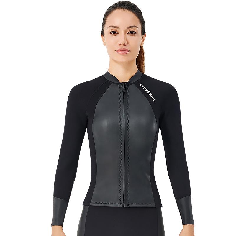 2MM Wetsuit Set: Split Long Sleeve Top & Diving Pants for Cold Protection, Snorkeling, Sailing & Surfing