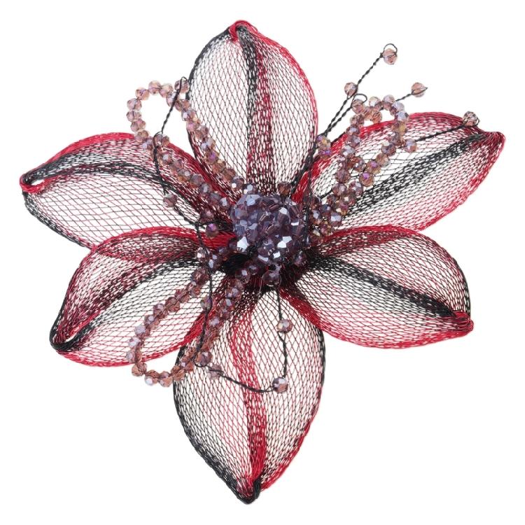 Flower Sewing Hair Clip Brooch for Wedding Dresses Artistic for Dress Wedding Bridal Dress Decorative Applique