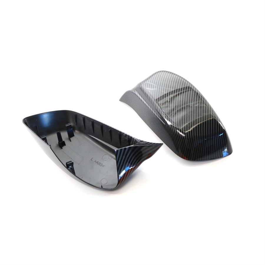 Für BMW 5er E60 E61 E63 E64 2004-2007 Spiegelkappen Gehäuse Rückspiegelabdeckung Karbonfaser-Stil 51167078360 51167078359
