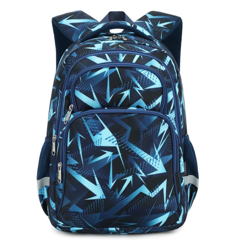3-Piece School Backpack Set Spine Protection Ergonomic Waterproof Bookbag with Lunch Bag Pencil Case for Grades 3-6