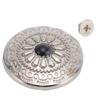5 Set 30mm Decorative Flower Screw Back Buttons Vintage Screw Buttons with 4.5mm Screws Silver for PU Leather DIY Zinc Alloy